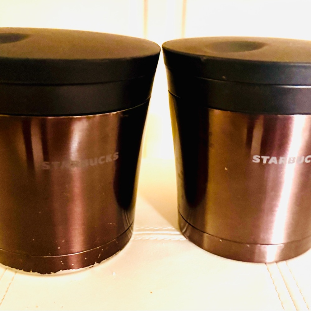Starbucks Metallic Brown Tumblers with Black Lids